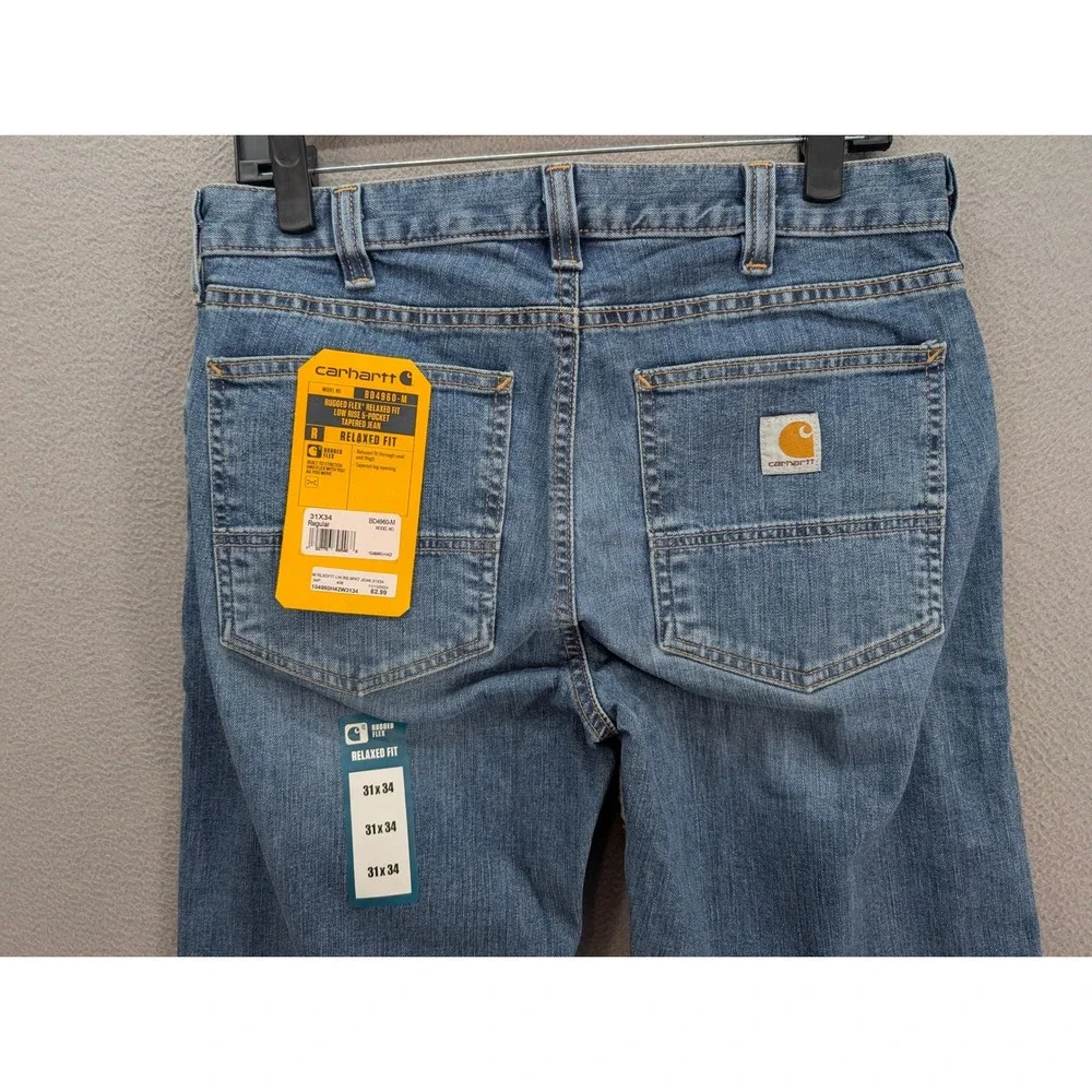 Carhartt Men's Relaxed Fit Rugged Flex Low Rise 5 Pocket Tapered Jeans 31x34 NWT